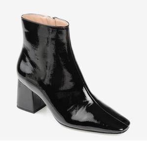 Black Smooth Shiny patented leather boots